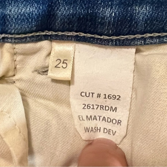 L’AGENCE El Matador High Rise Raw Hem Jeans 25 in Dev Wash cropped - Picture 14 of 16